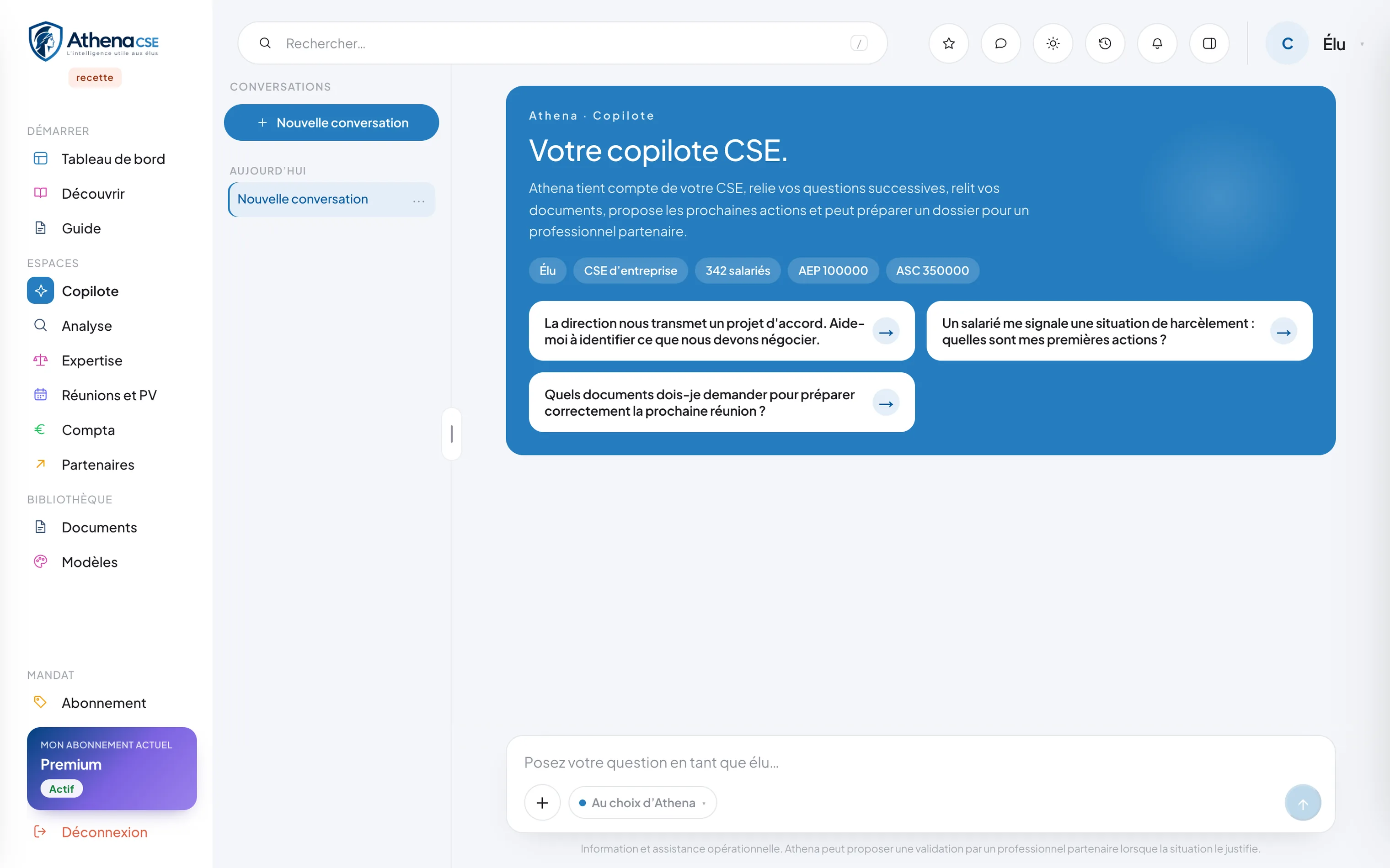 Le copilote d’Athena : une question sur le plafond des bons d’achat, une réponse qui donne la règle, ce qu’elle suppose, ce qui change selon le comité, ses sources, et le document préparé dans la foulée.